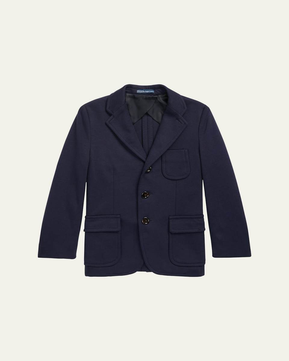Boy's Tailored Interlock Sport Coat, Size 8-16